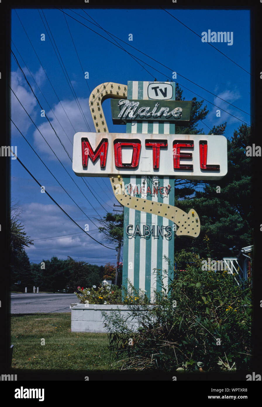 Maine Motor sign, Lewiston, Maine Stock Photo Alamy
