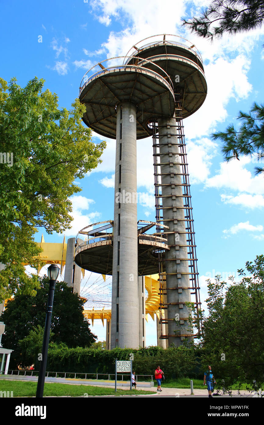 New York State Pavilion's observation towers remnants of the 1964