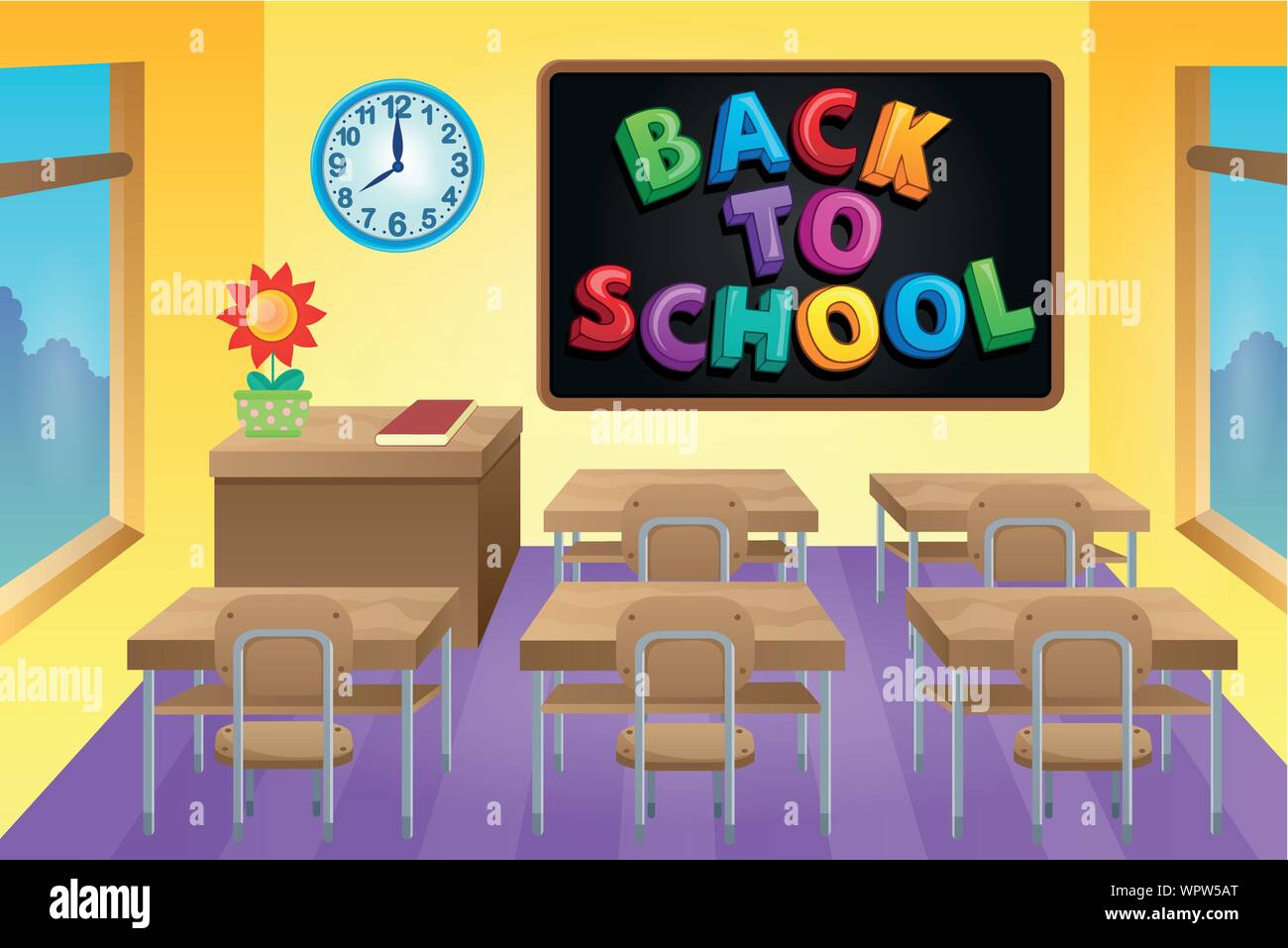 Classroom theme image 4 Stock Vector