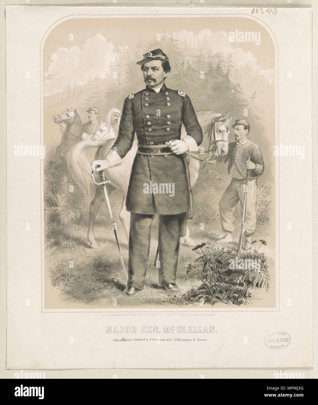 Major Gen. McClellan / Fab[...], lithographed & published by C.D. Andrews & Co. Stock Photo