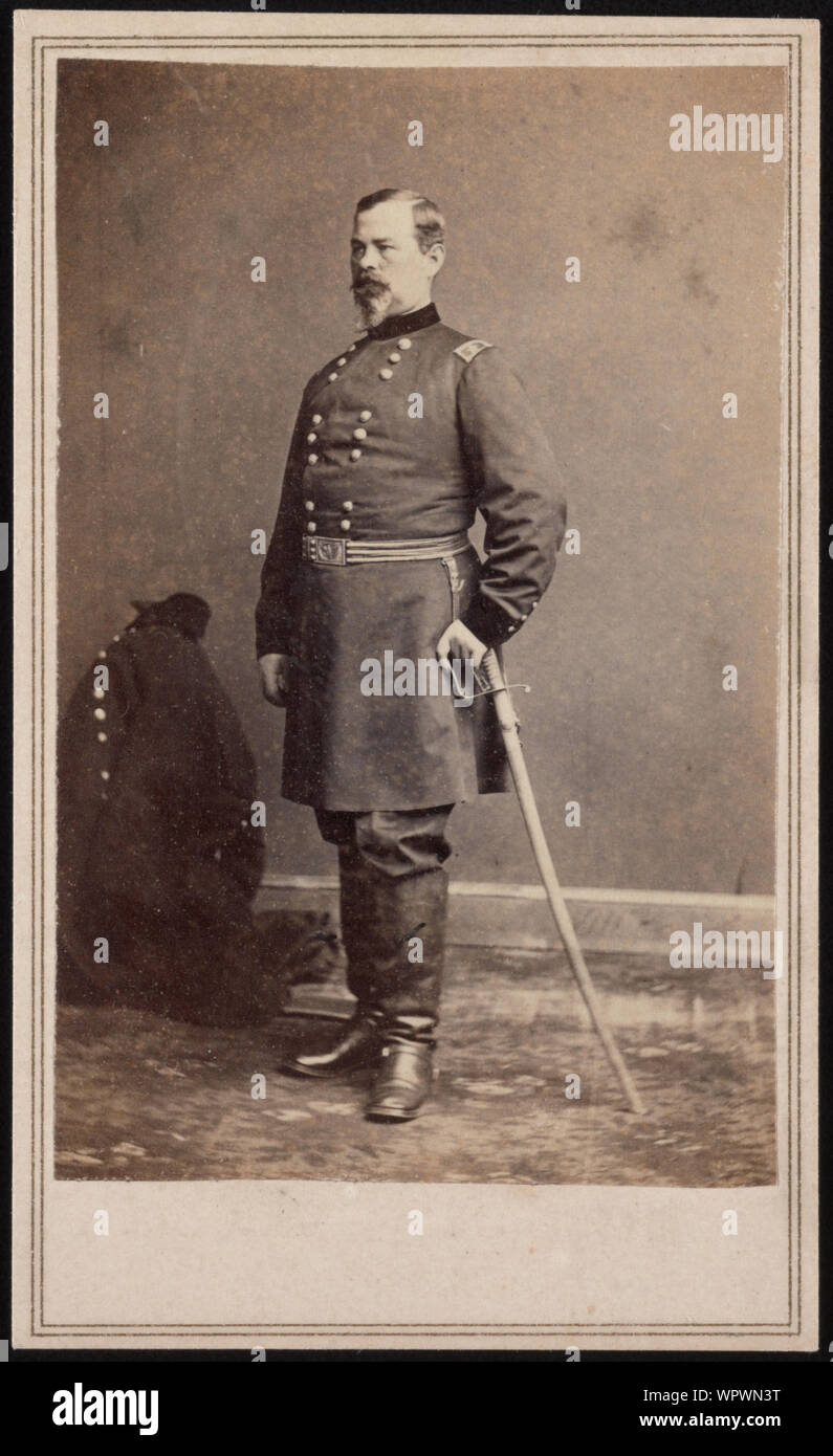Major General Irvin McDowell of Aide-de-Camp U.S. Volunteers Infantry Regiment, in uniform with sword] / From photographic negative in Brady's National Portrait Gallery Stock Photo