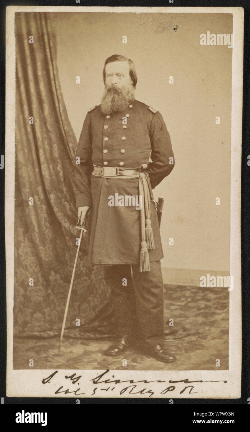 Major Seneca Gulusha Simmons of 34th Pennsylvania Infantry Regiment in  uniform] / R.W. Addis, photographer, McClees' Gallery, 308 Penna. Avenue,  Washington, D.C Stock Photo - Alamy