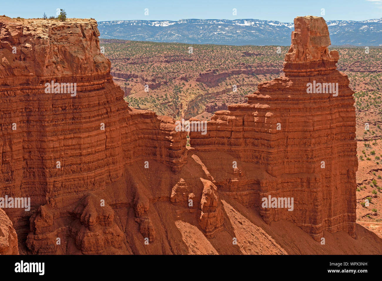 Eroded Buttes in Red Rock Country in Capitol Reef National Park in Utah Stock Photo