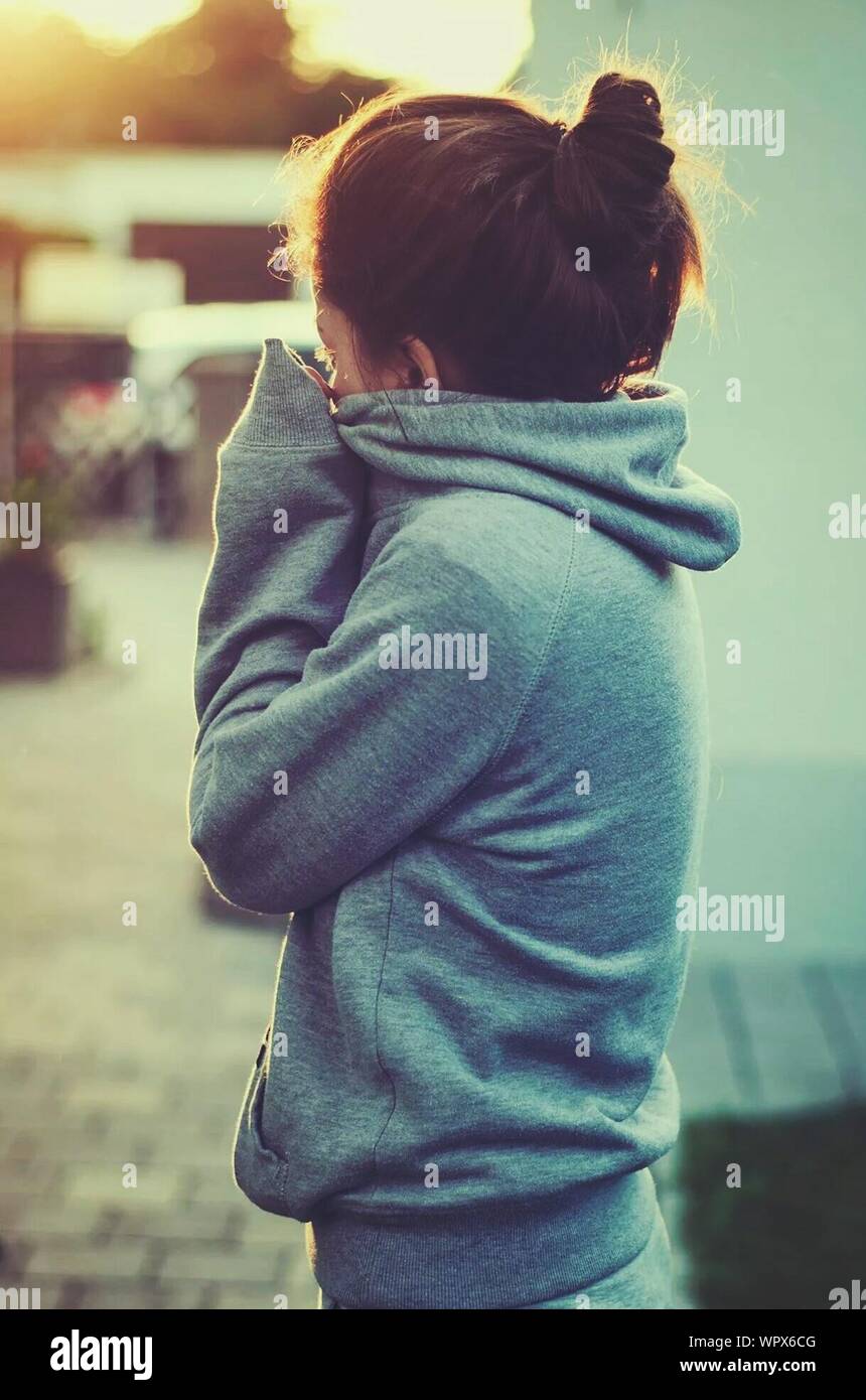 Girl Wearing A Hoodie High Resolution Stock Photography and Images - Alamy