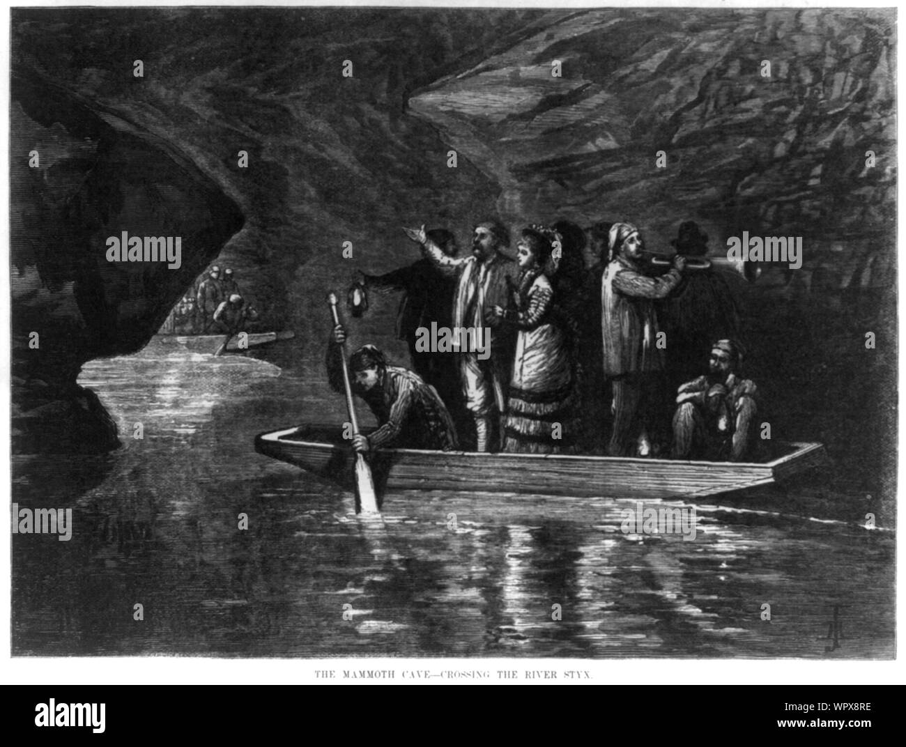 Mammoth Cave, Kentucky: Crossing the River Styx Stock Photo