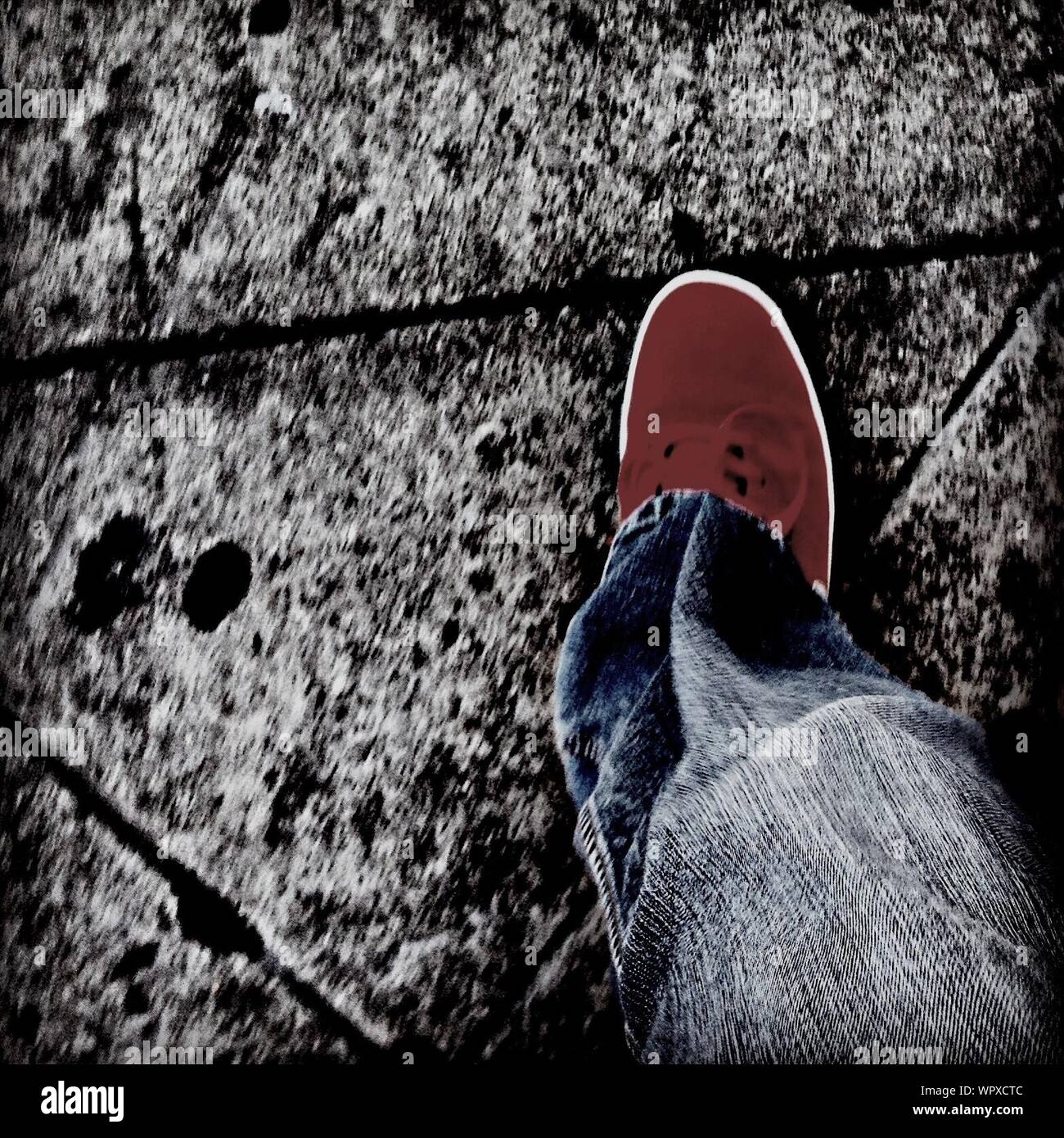 Man Walking On Pavement Stock Photo Alamy