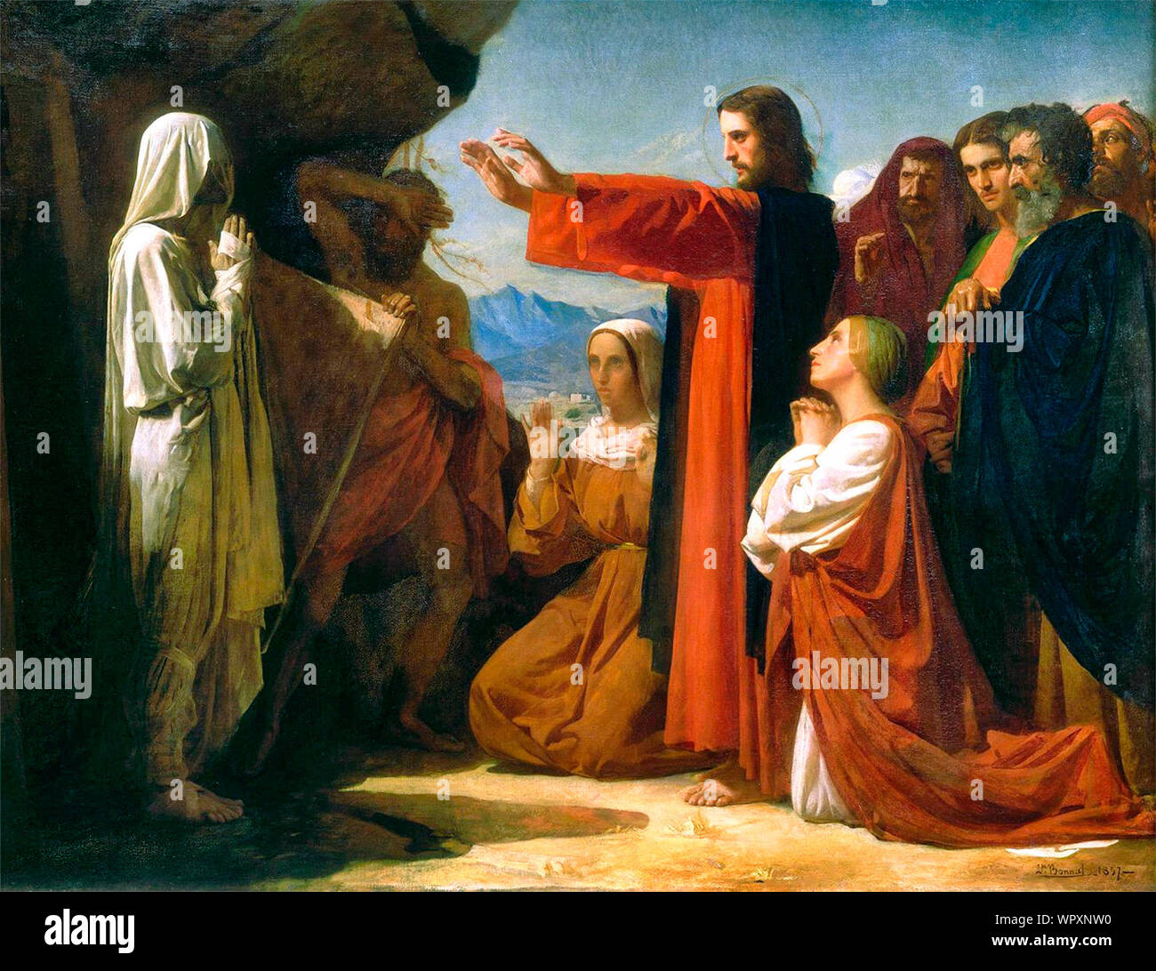 The Resurrection of Lazarus - Leon Bonnat, circa 1857 Stock Photo