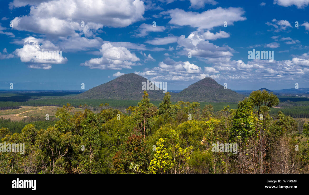 Glasshouse Mountains Queensland Landscape Australia Stock Photo