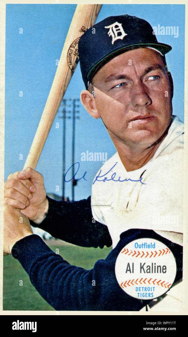 1964 baseball card of Hall of Fame player Al Kaline with the ...