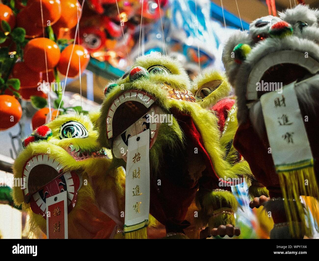 Chinese Dragon Toys For Sale At Market Stock Photo Alamy