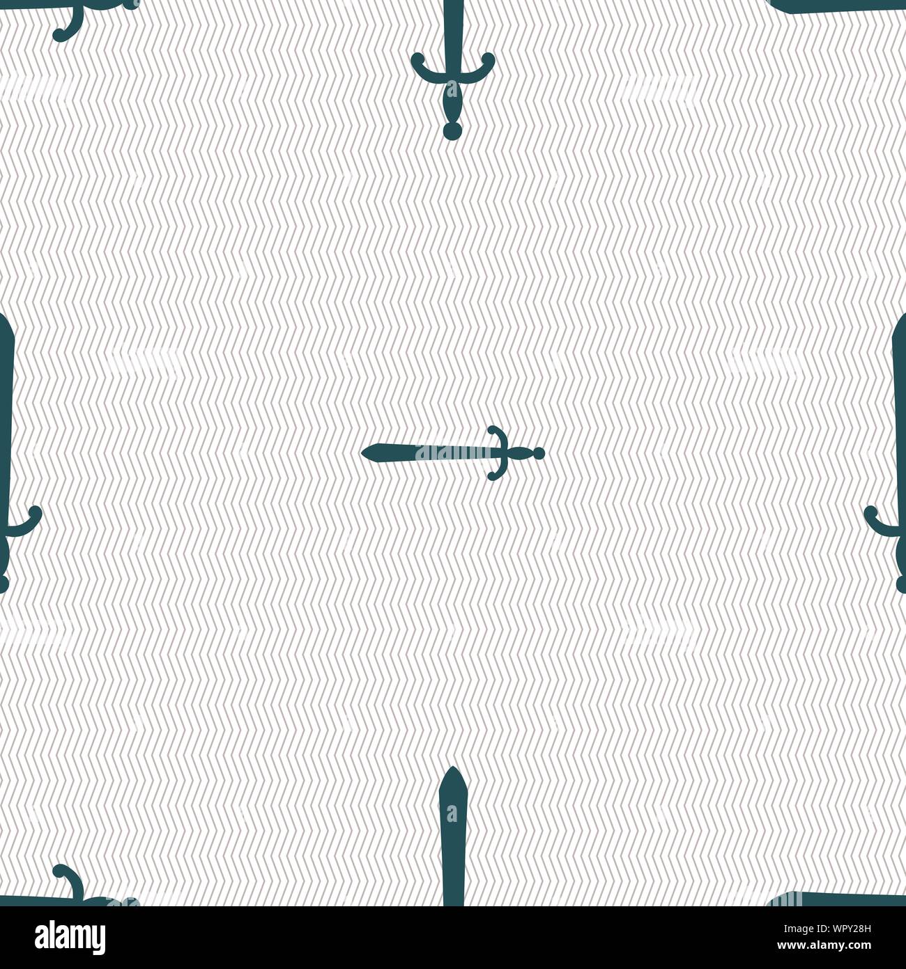 the sword icon sign. Seamless pattern with geometric texture. Vector ...