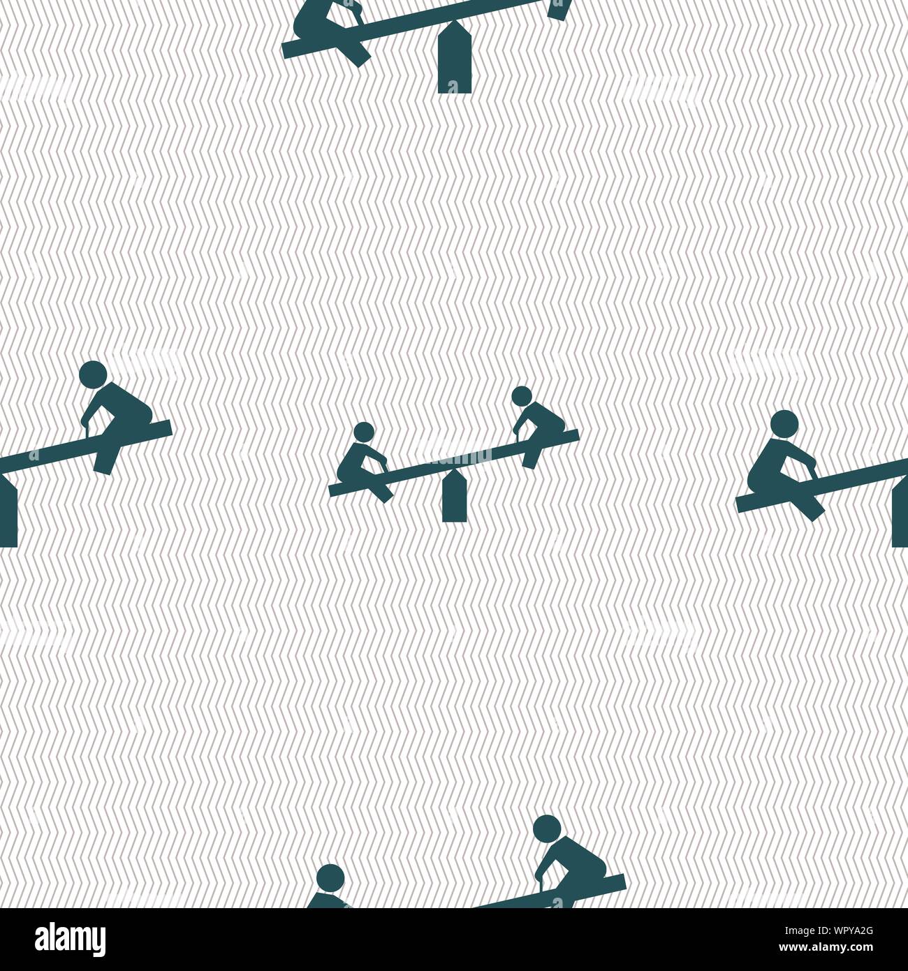 swing icon sign. Seamless pattern with geometric texture. Vector Stock Vector