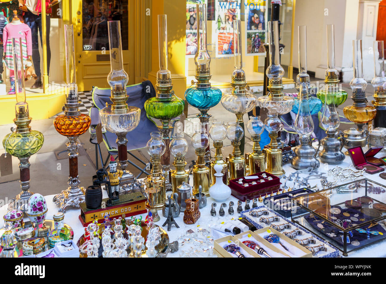 Market stall selling antiques in hires stock photography and images
