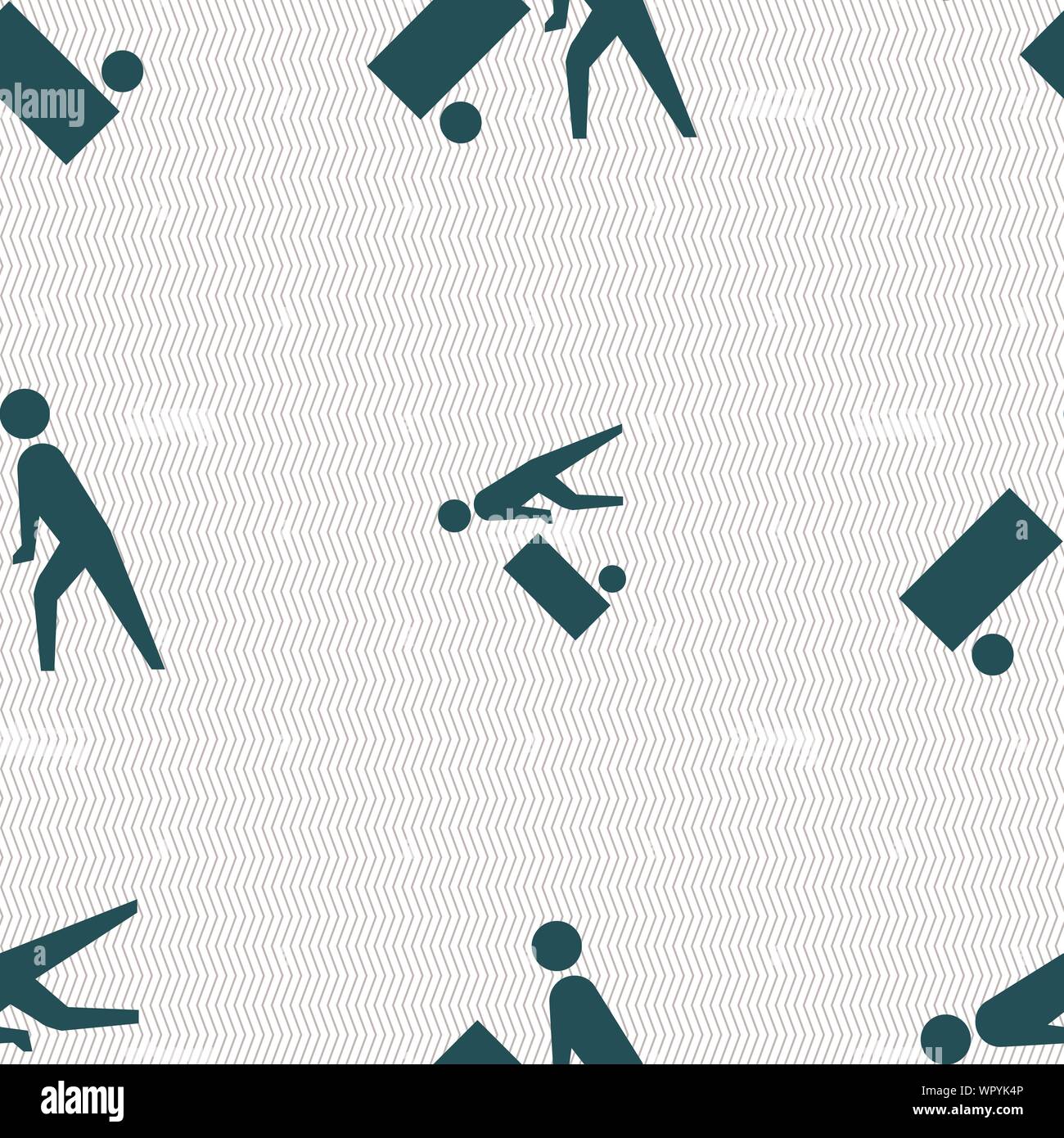 Loader icon sign. Seamless pattern with geometric texture. Vector Stock Vector