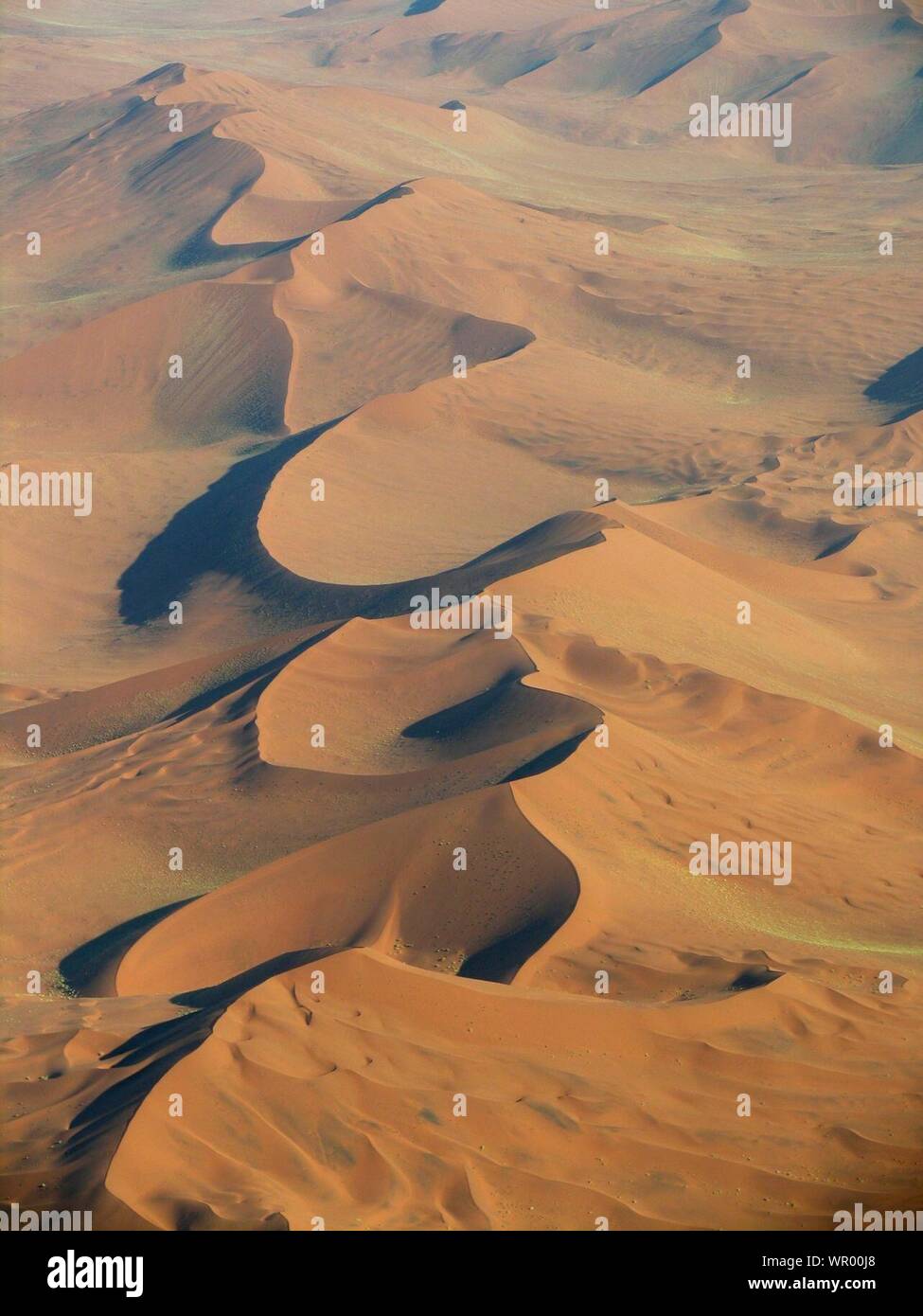 High Angle View Of Sand Dunes At Namib Desert Stock Photo