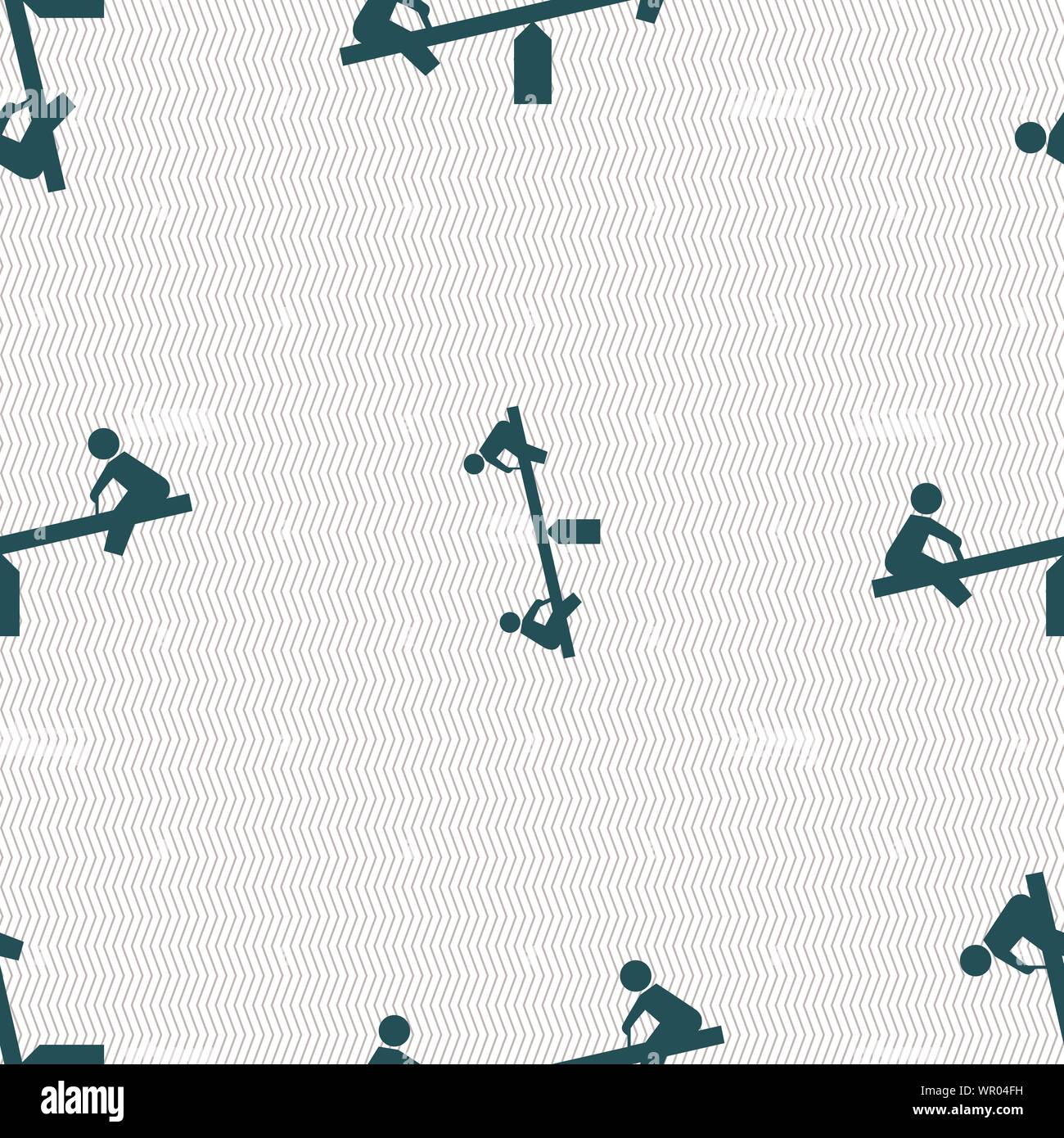 swing icon sign. Seamless pattern with geometric texture. Vector Stock Vector