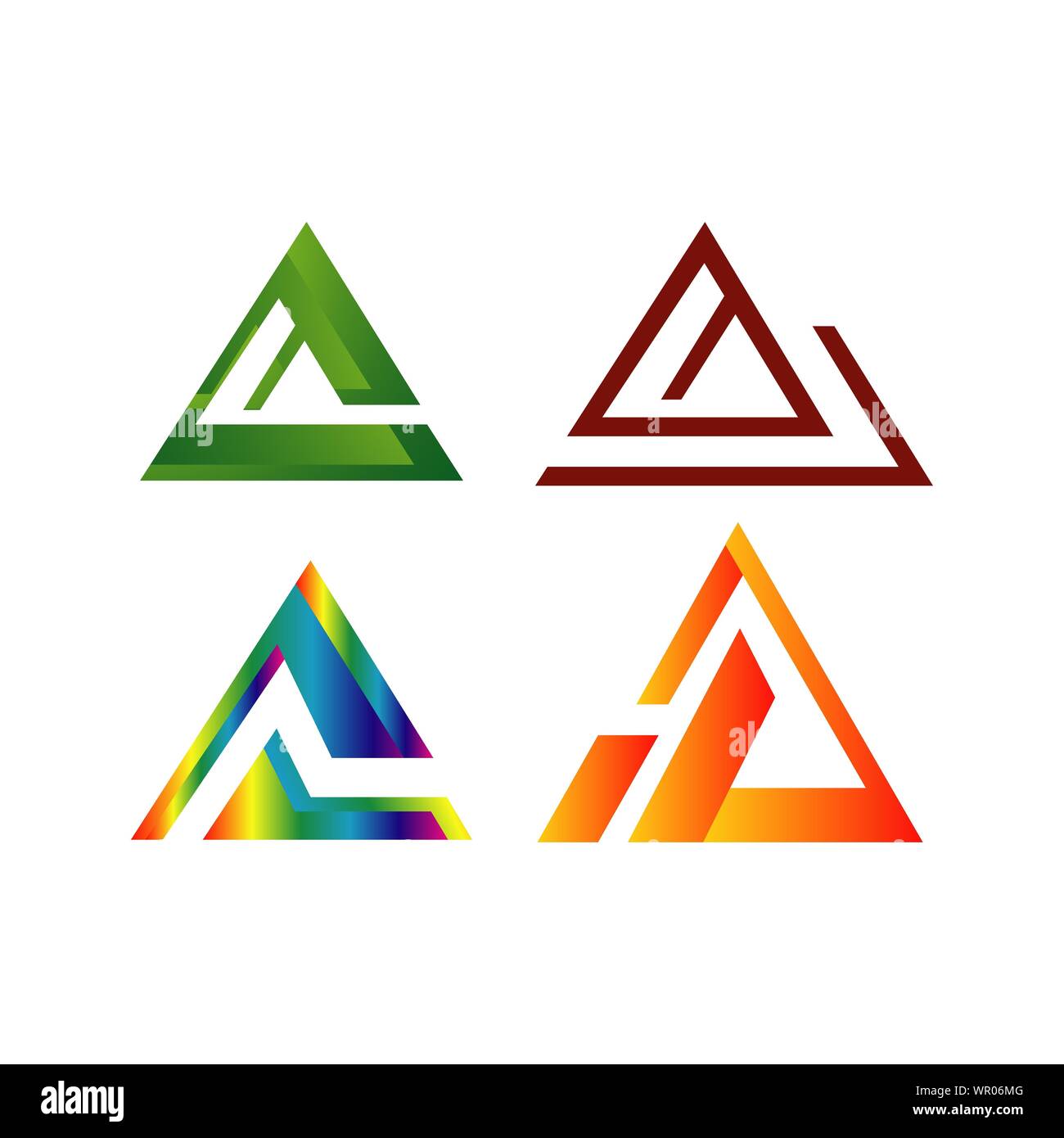 set of Abstract triangle logo vector icon for Tech Corporate Business company Stock Vector