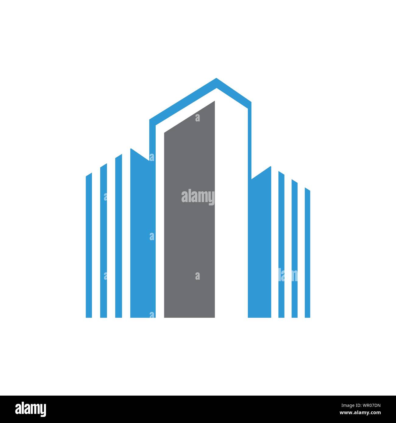 Realty Flat Apartment modern Building logo design graphic style. Cityscape design corporation of buildings Logo for Real estate company Stock Vector