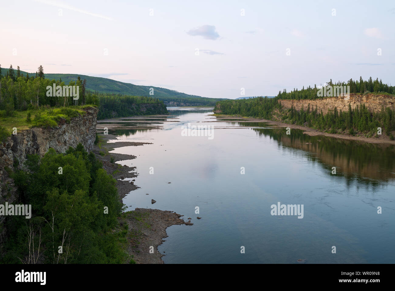 The Peace River near Hudson's Hope, British Columbia, Canada Stock