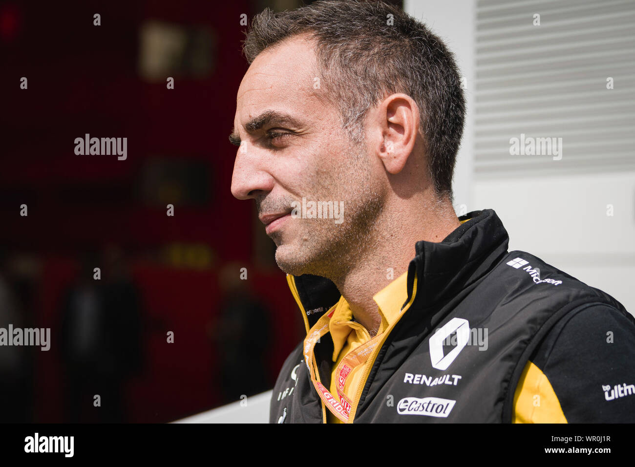 Monza, Italy. 07th Sep, 2019. Cyril Abiteboul, Renault Sport F1 Team's team principal during the third practice session of the Italian F1 Grand Prix at the Autodromo Nazionale di Monza. Credit: SOPA Images Limited/Alamy Live News Stock Photo