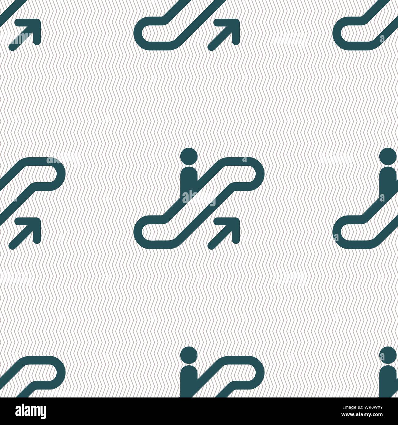 elevator, Escalator, Staircase icon sign. Seamless pattern with geometric texture. Vector Stock Vector