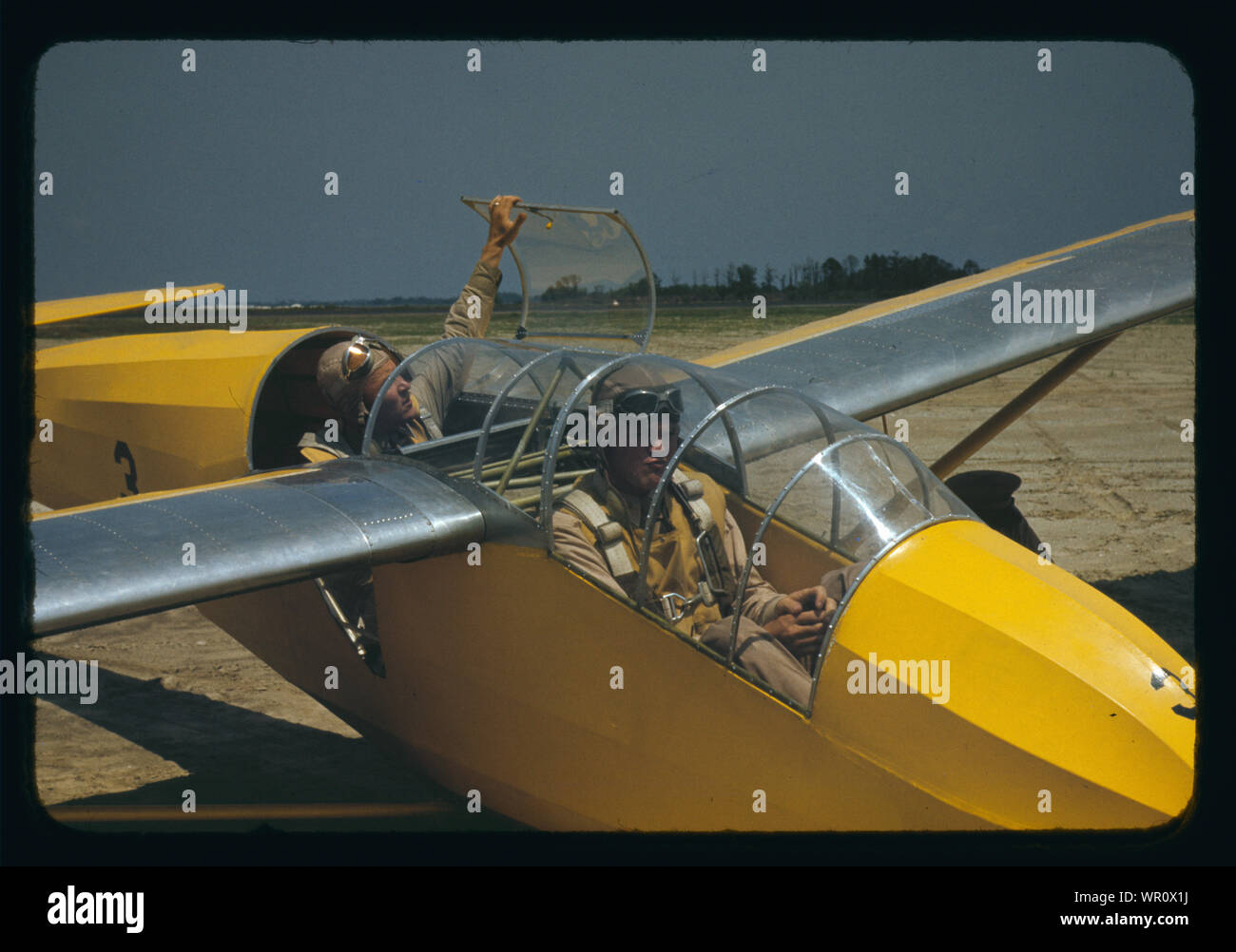 Marine lieutenants, glider pilots in training at Page Field, Parris Island, S.C. Stock Photo
