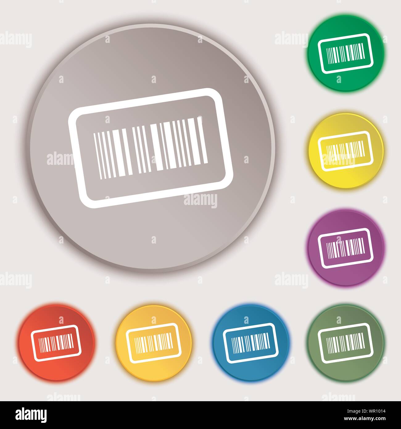 Barcode icon sign. Symbol on eight flat buttons. Vector Stock Vector ...