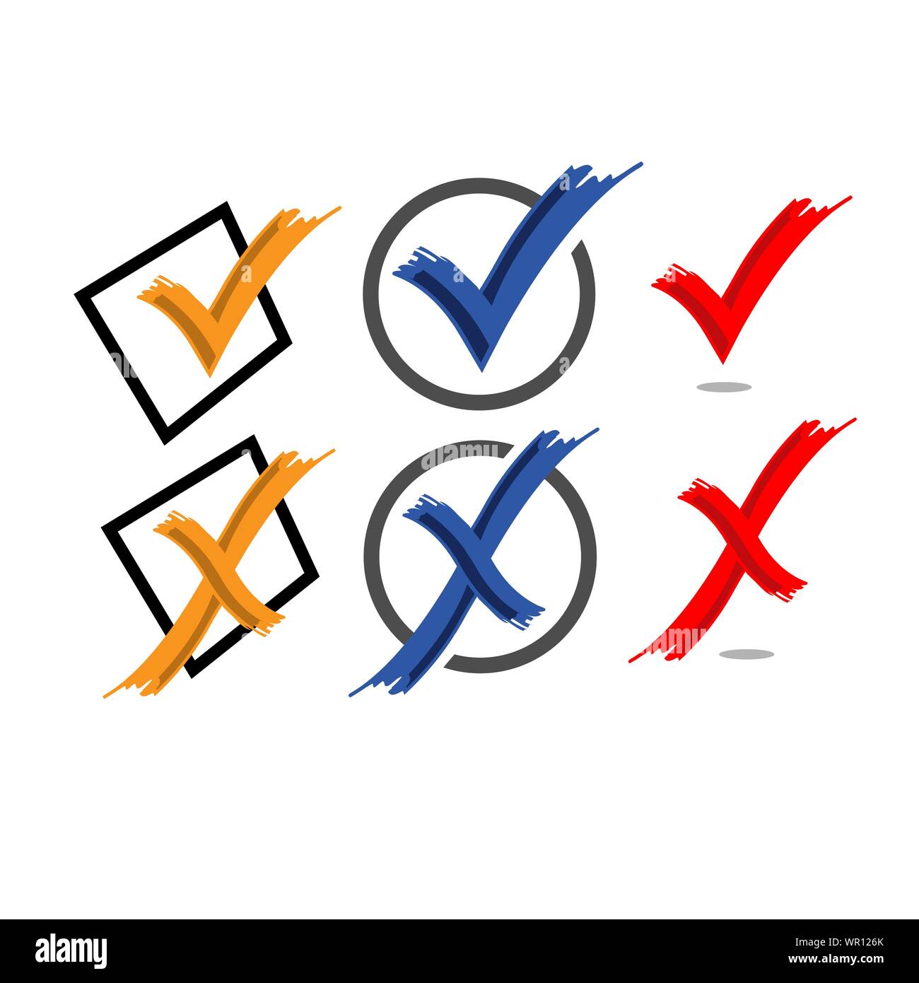 Check mark sign. Yes or No vector. False or True icon in trendy design style Stock Vector