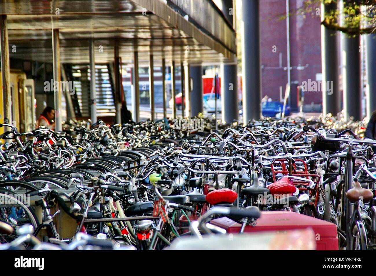 Bicycle Parking Lot Stock Photo