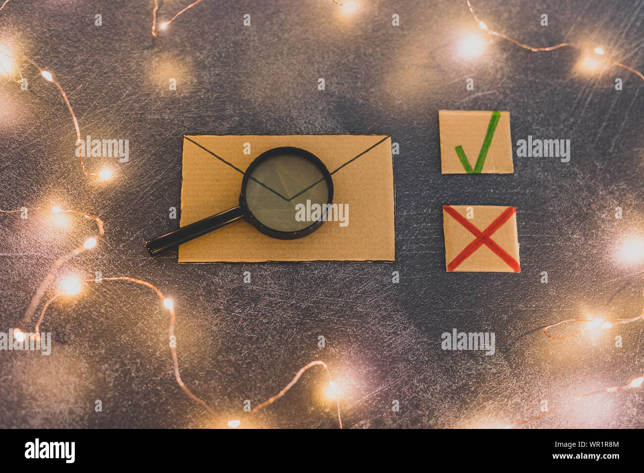 concept of organized inbox, email newsletter or junk mail message with