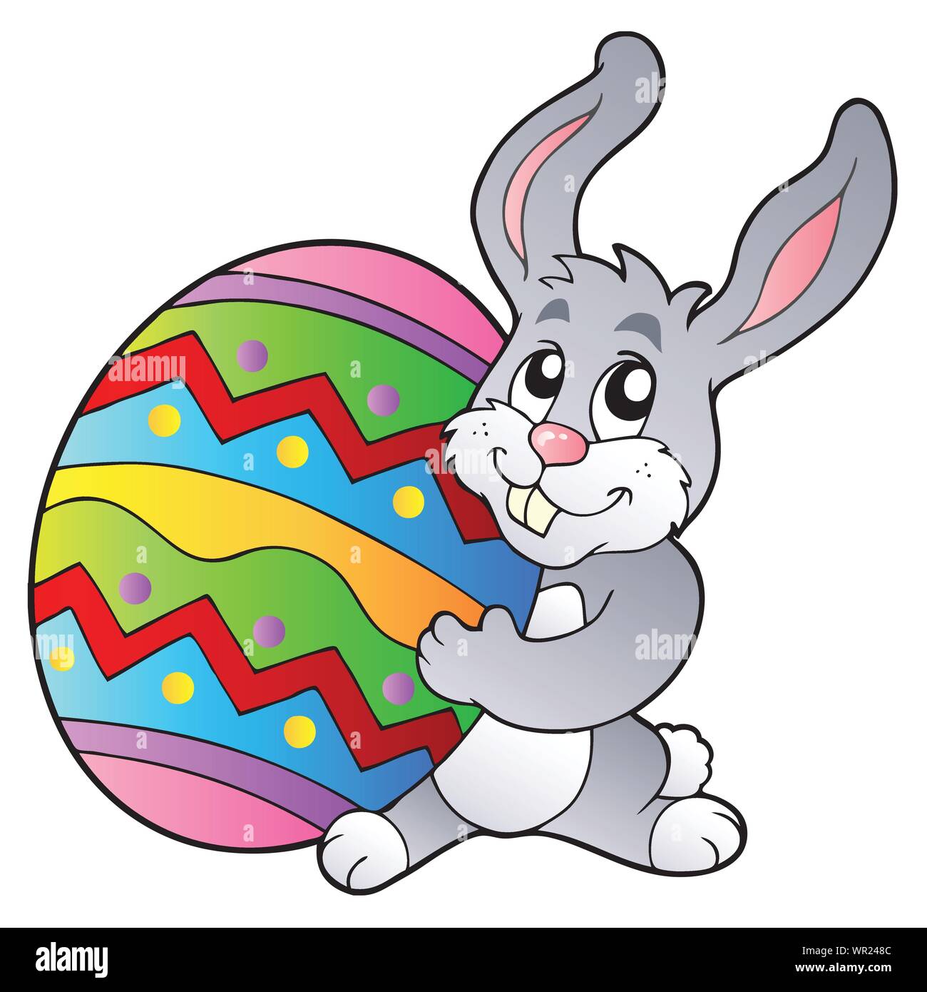 Cartoon bunny holding Easter egg Stock Vector Image & Art - Alamy