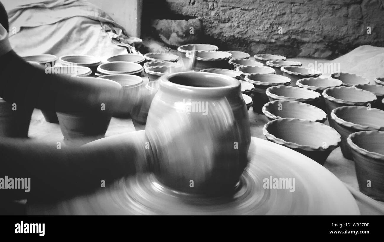 Potters Wheel Motion Black And White Stock Photos Images Alamy