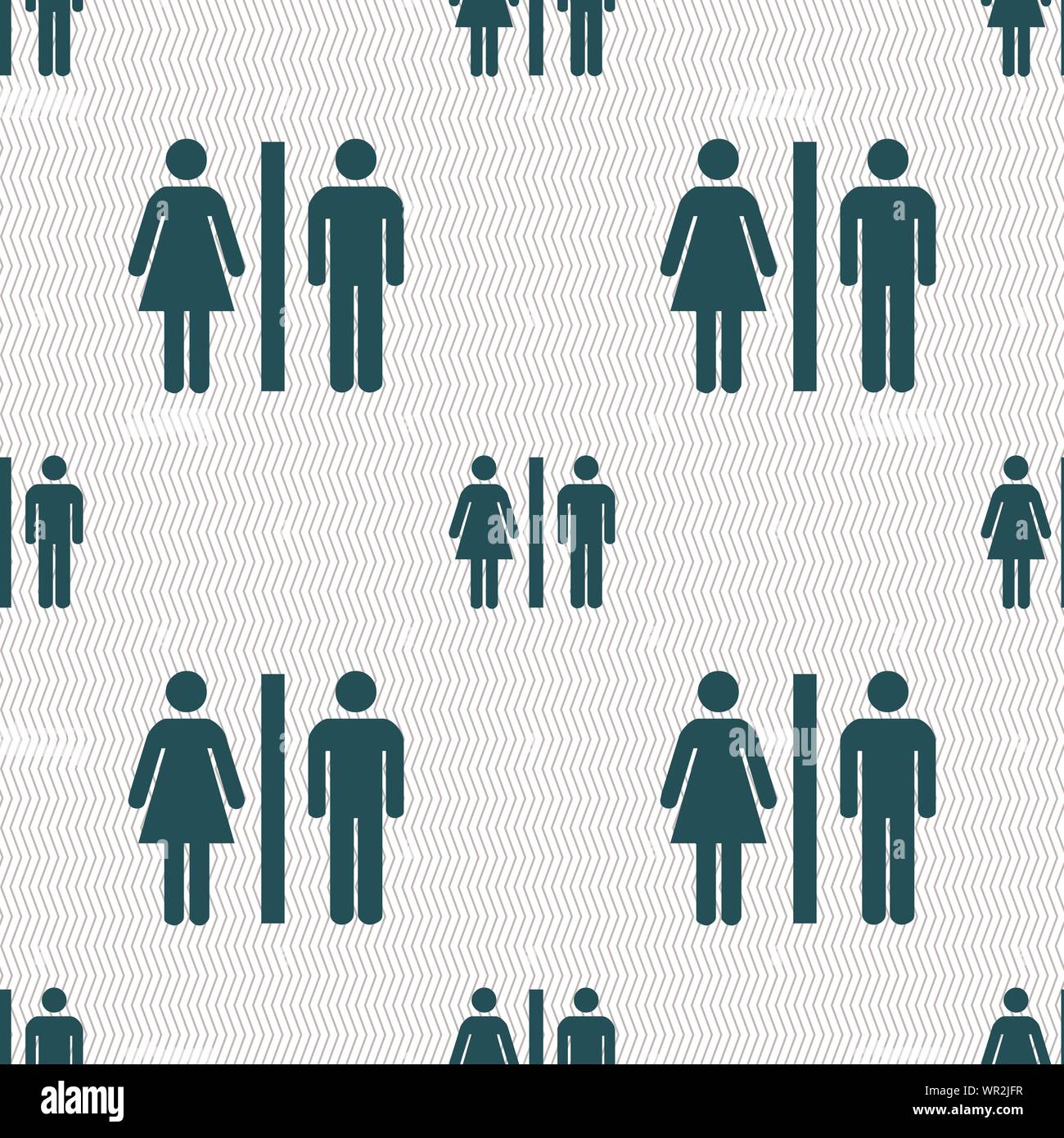 silhouette of a man and a woman icon sign. Seamless pattern with ...