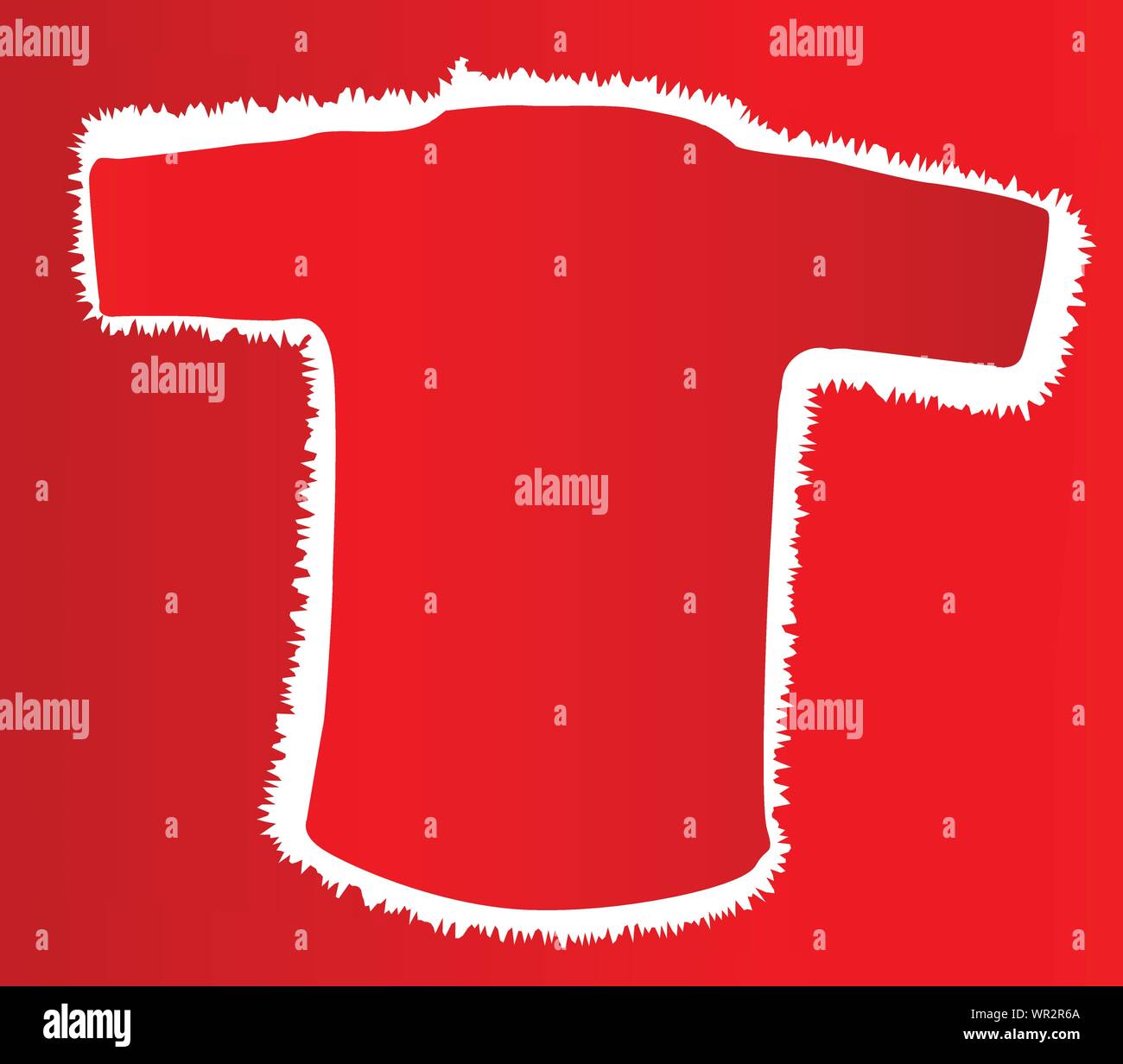 Red T Shirt Outline Stock Vector