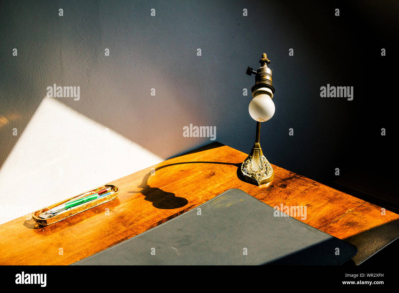 Old-fashioned Desk Lamp Stock Photo
