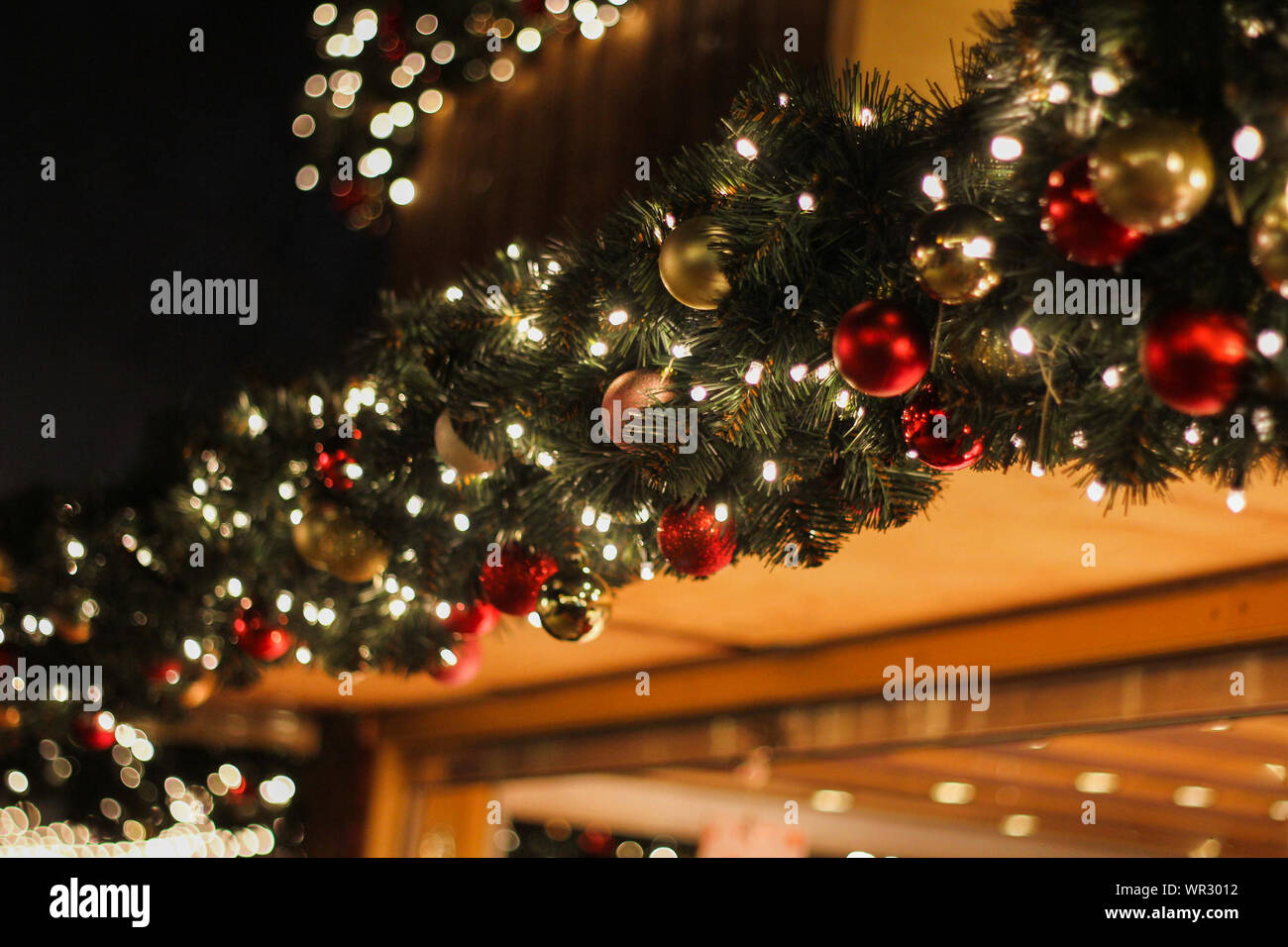 Christmas Roof Lights Night Stock Photos Christmas Roof Lights