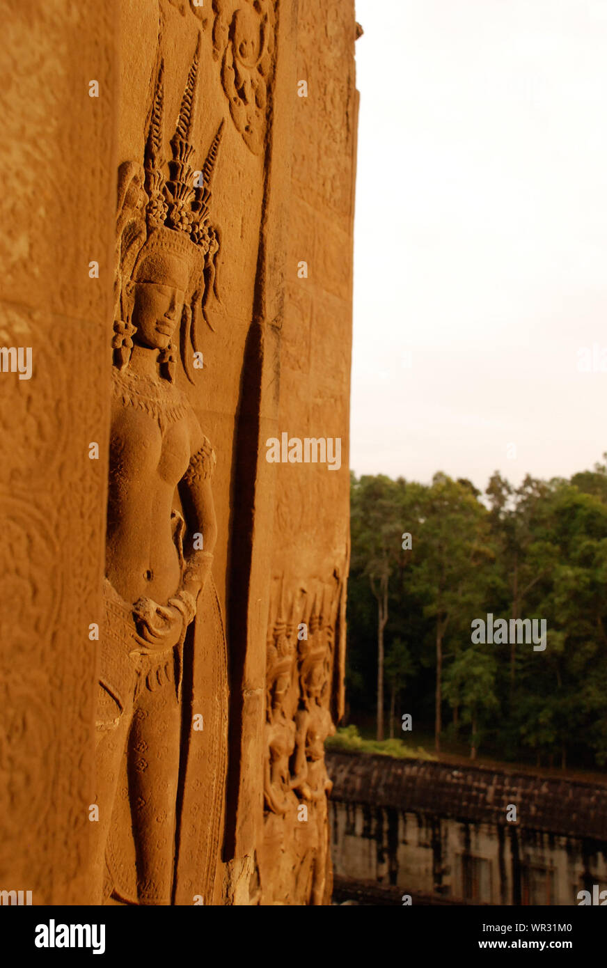 Cravings On Angkor Wat Temple Wall Stock Photo