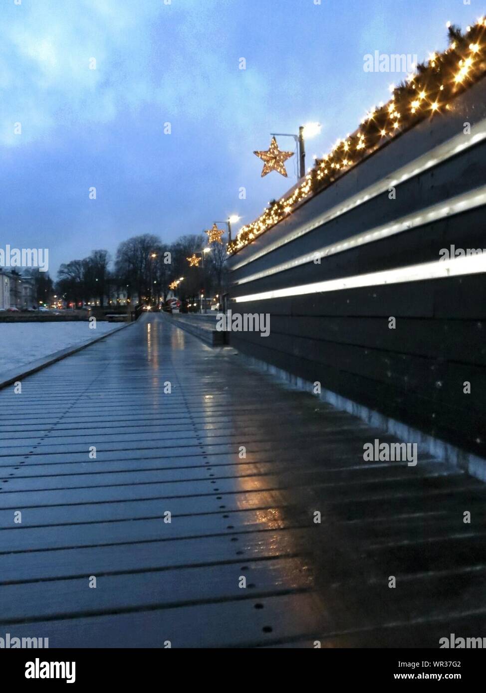 Christmas Decoration At Lakeside Stock Photo  Alamy
