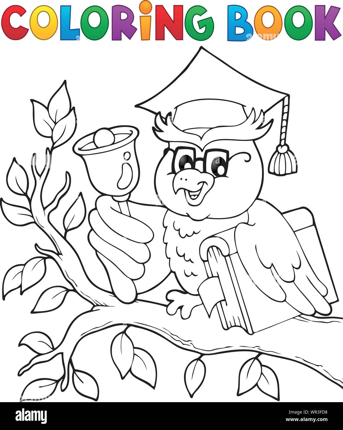 Coloring book owl teacher theme 1 Stock Vector Image &amp; Art - Alamy