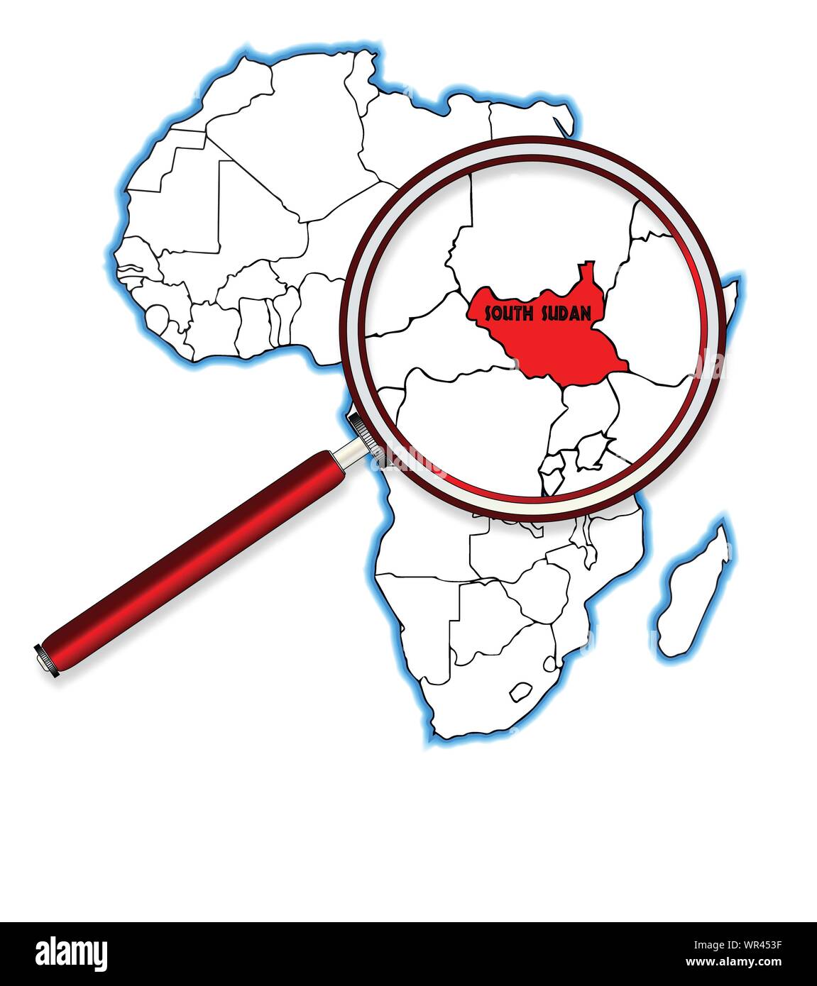 South sudan map hi-res stock photography and images - Alamy