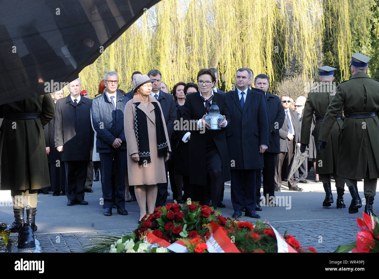 10.04.2015 Warsaw, Poland. 5th anniversary of Smolensk Plane Crash. Pictured: Ewa Kopacz Stock Photo