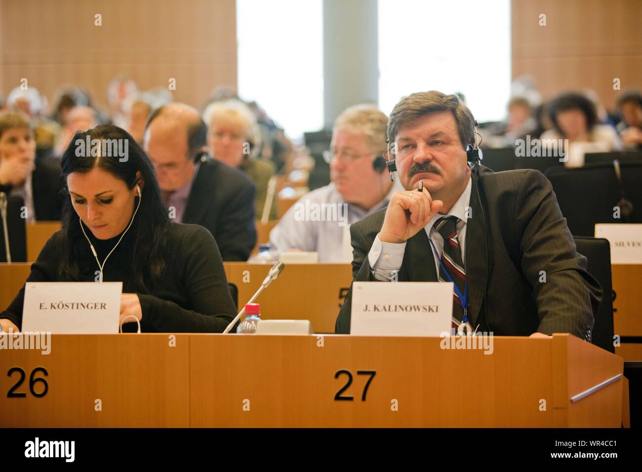 15.03.2011 Brussels, Belgium. European Parliament sitting. Pictured: Jaroslaw Kalinowski, E. Kostinger Stock Photo
