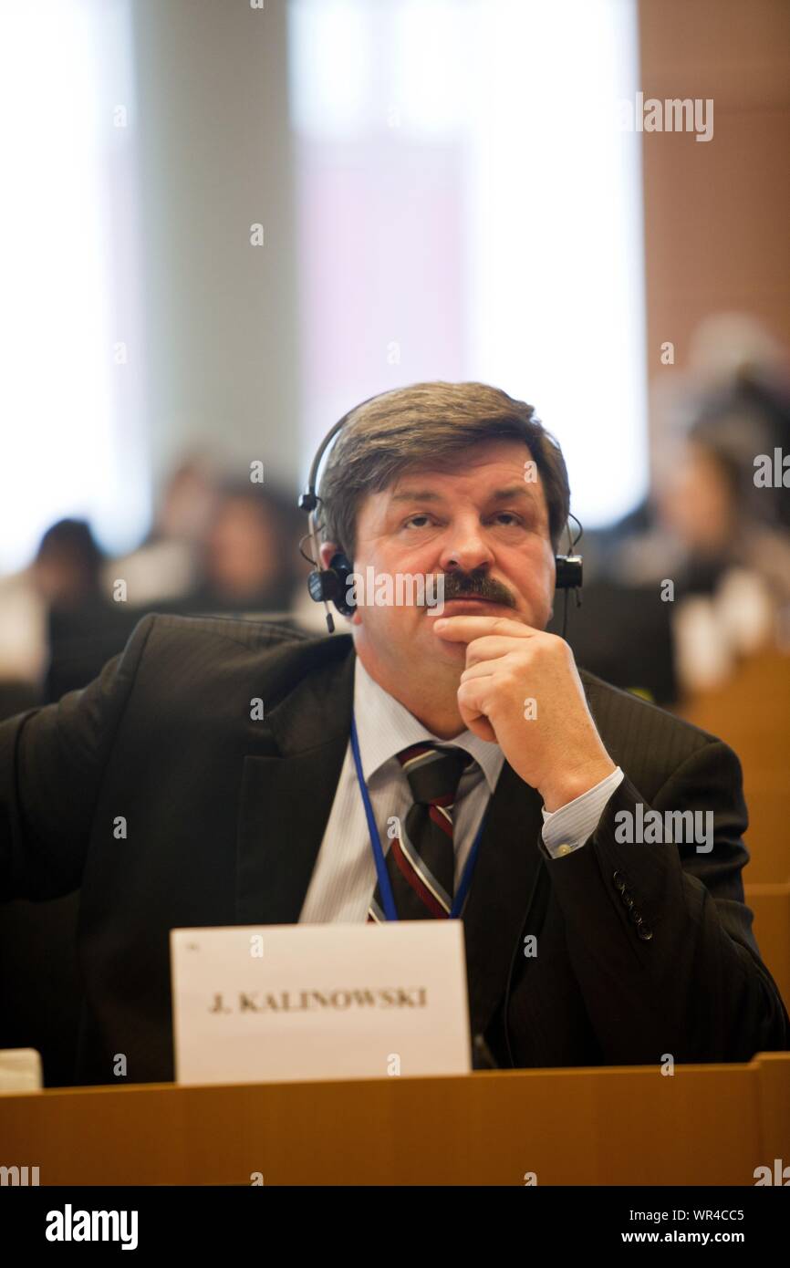 15.03.2011 Brussels, Belgium. European Parliament sitting. Pictured: Jaroslaw Kalinowski Stock Photo