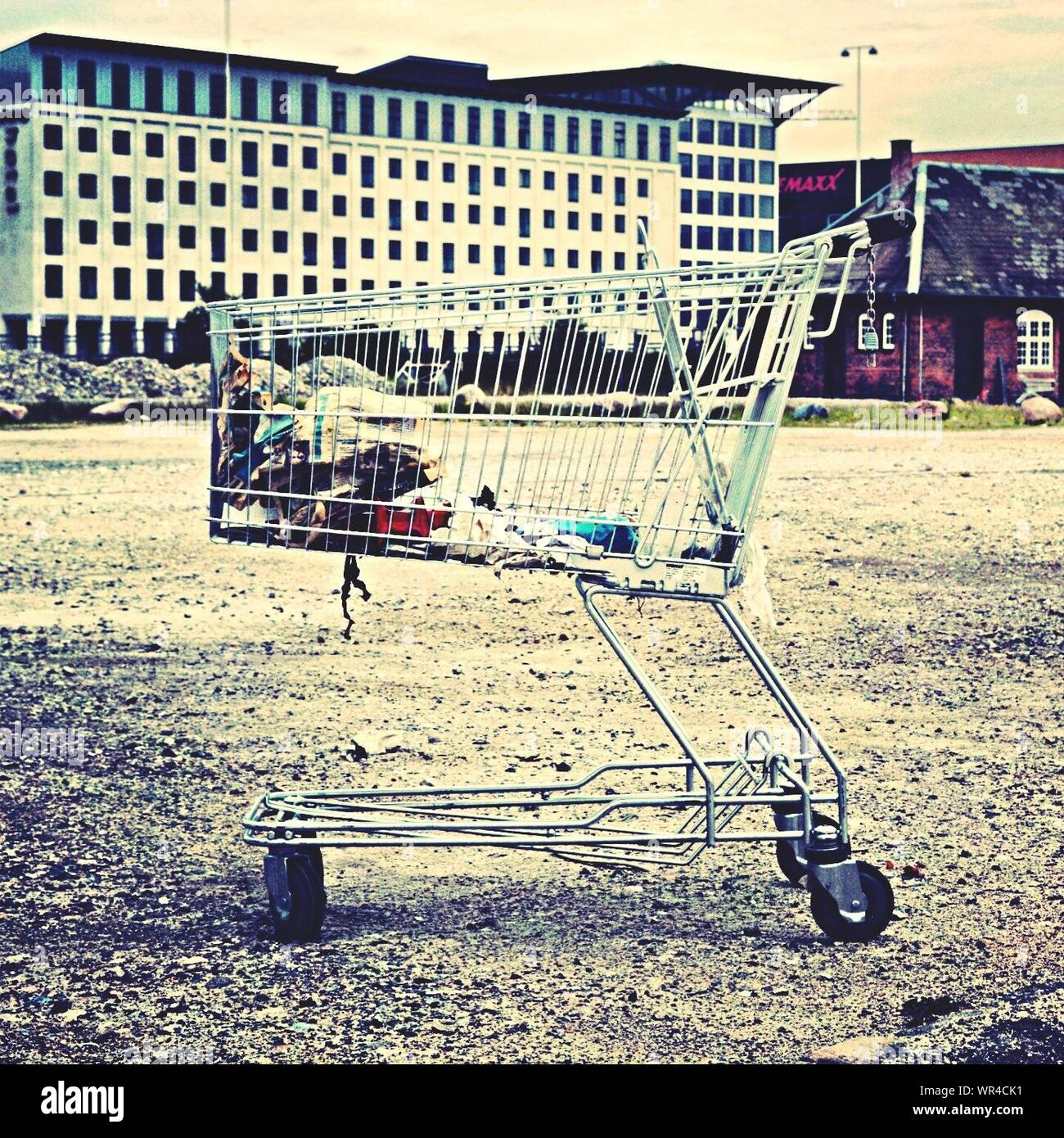 Abandoned Shopping Cart On Street Stock Photo Alamy