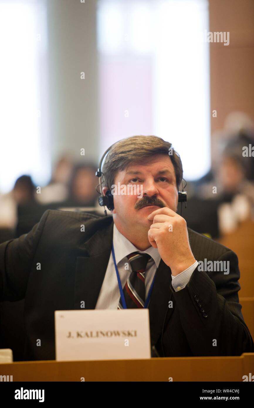 15.03.2011 Brussels, Belgium. European Parliament sitting. Pictured: Jaroslaw Kalinowski Stock Photo