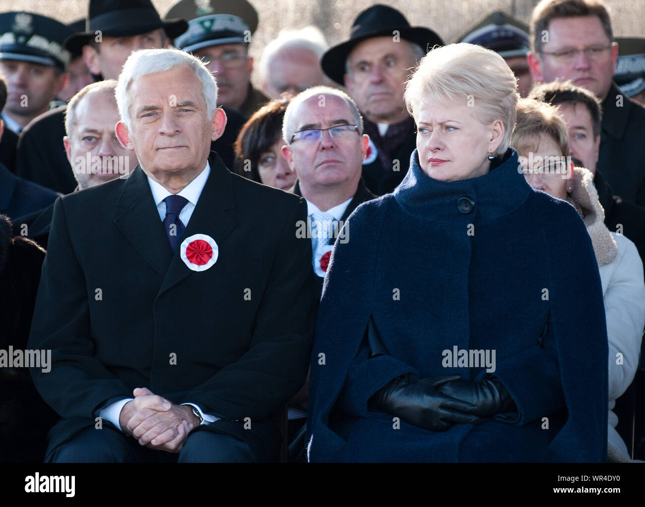 11.11.2011 National Independence Day, Warsaw, Poland. Pictured: Jerzy Buzek, Dalia Grybauskaite Stock Photo