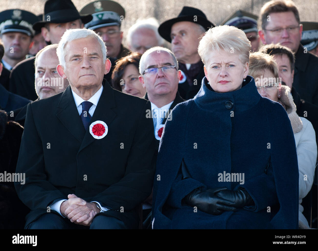 11.11.2011 National Independence Day, Warsaw, Poland. Pictured: Jerzy Buzek, Dalia Grybauskaite Stock Photo