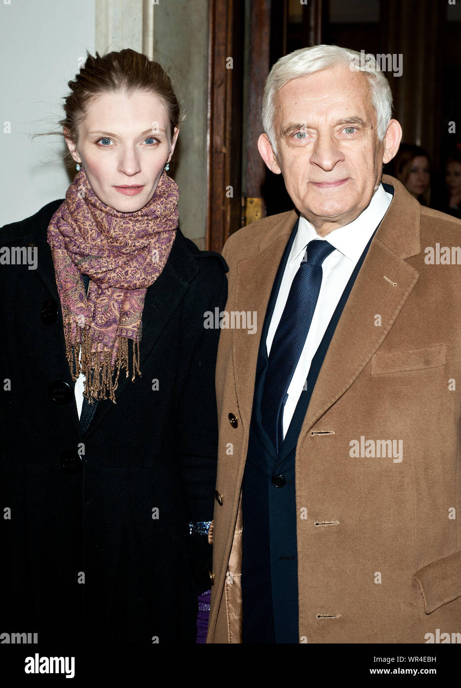 8.12.2012 Warsaw, Poland. Pictured: Jerzy Buzek with his daughter Agata Stock Photo