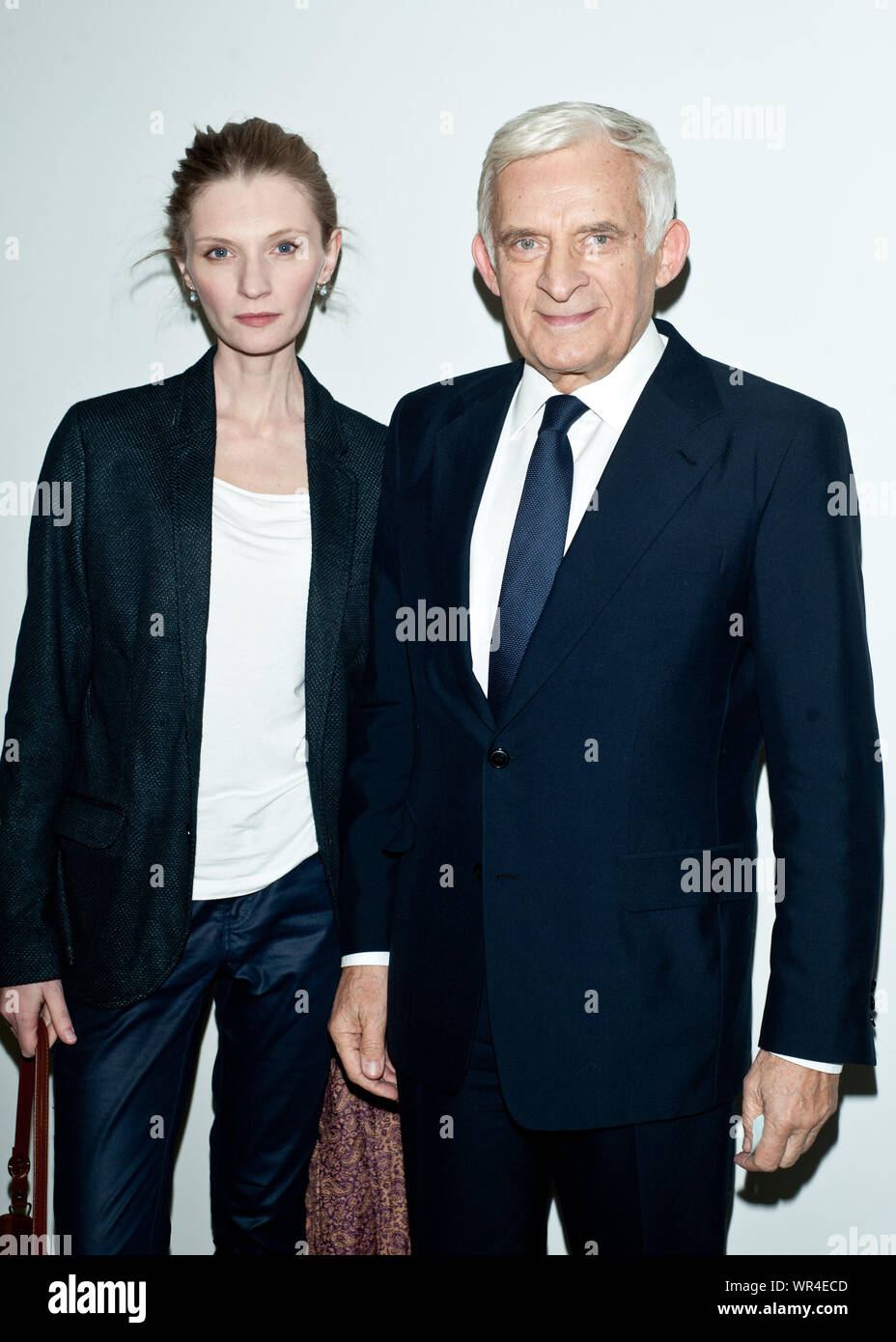 8.12.2012 Warsaw, Poland. Pictured: Jerzy Buzek with his daughter Agata Stock Photo