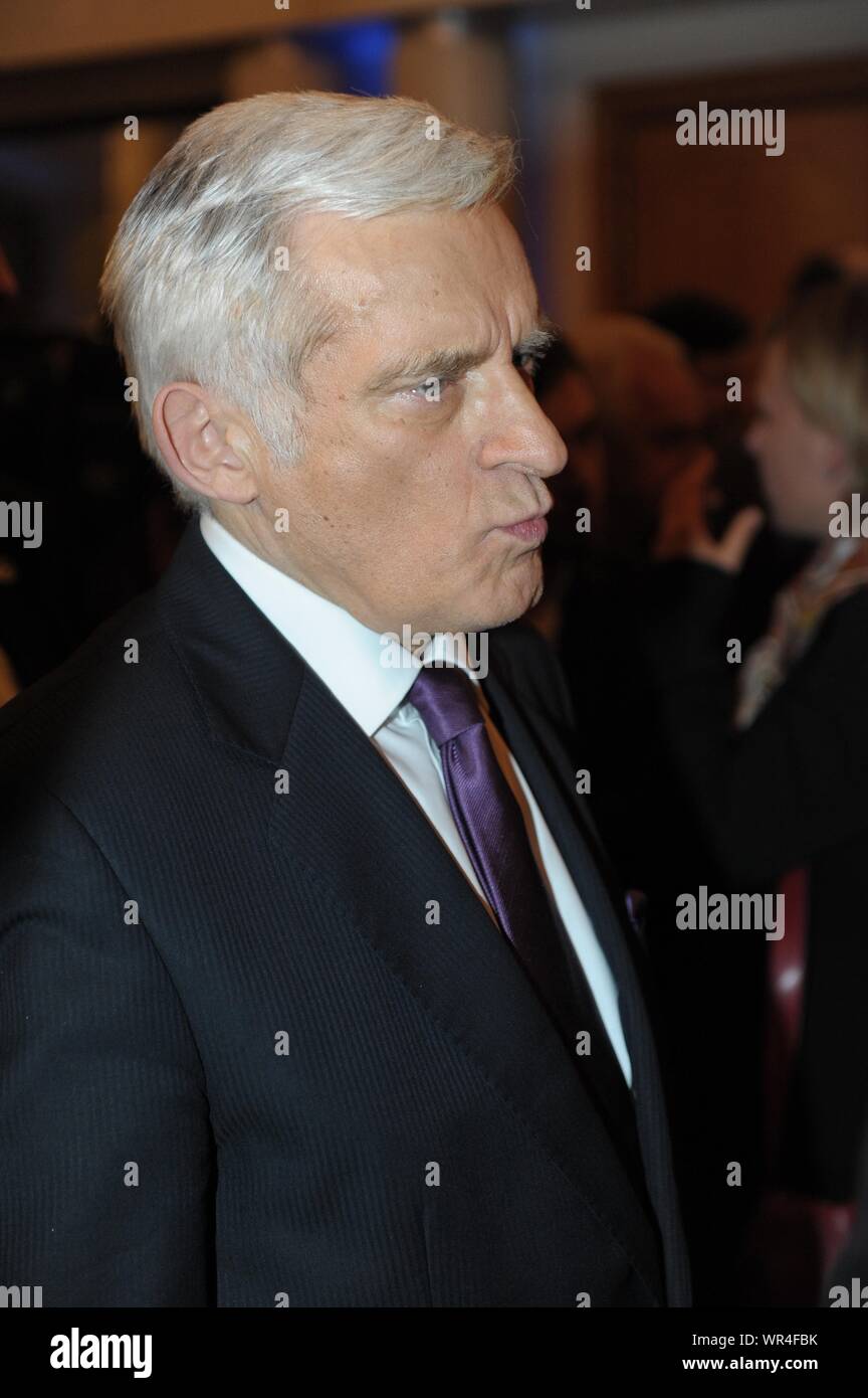 12.01.2010 Warsaw, Poland. Pictured: Jerzy Buzek Stock Photo